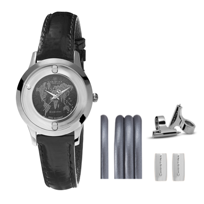 Collect ur 334SBLBL-World + Gunmetal Watch Cord set - Christina Jewelry & Watches