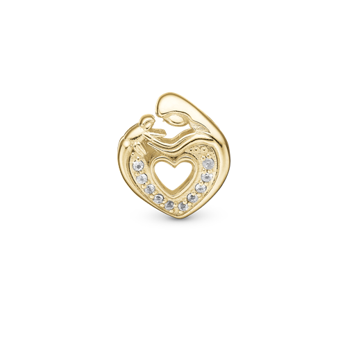 Mother & Child Heart - Forgyldt Charm 