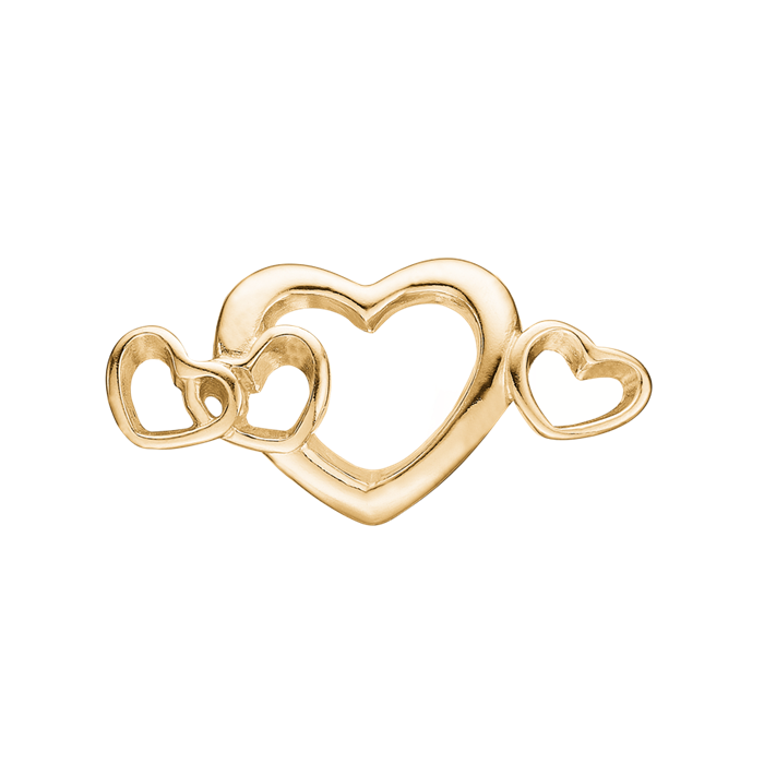 4 Hearts Love Forgyldt - Til Læderarmbånd Christina Jewelry & Watches