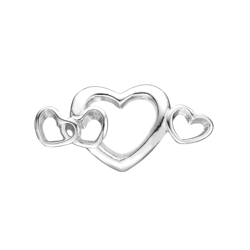 4 Hearts Love Silver - Til Læderarmbånd Christina Jewelry & Watches